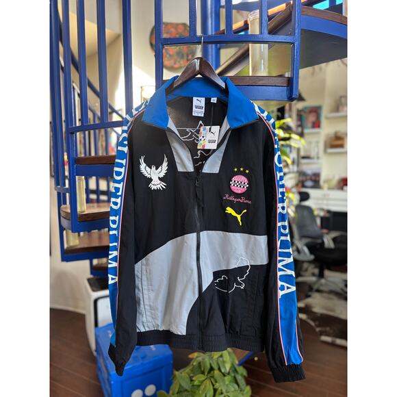 Puma x KidSuper Studios Track Jacket Black Blue Size L (NWT)